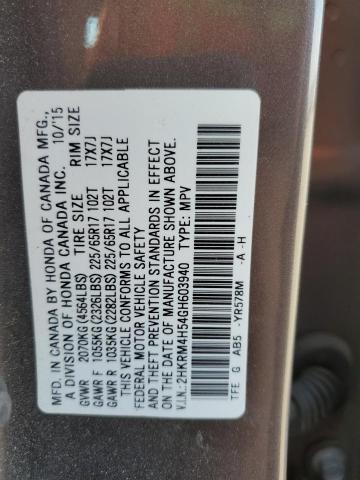 Photo 12 VIN: 2HKRM4H54GH603940 - HONDA CR-V EX 