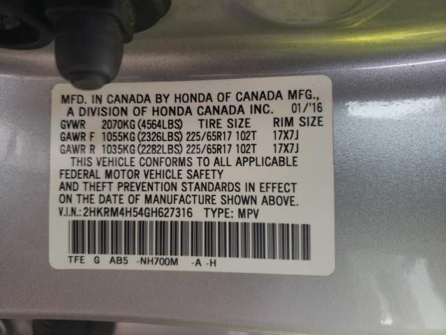 Photo 9 VIN: 2HKRM4H54GH627316 - HONDA CR-V EX 