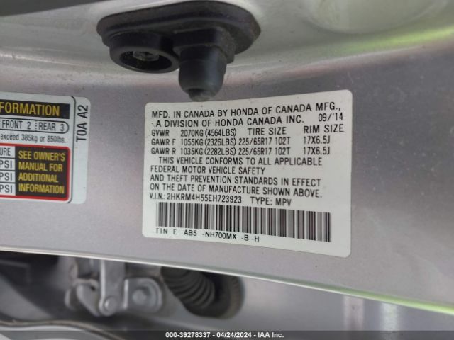 Photo 8 VIN: 2HKRM4H55EH723923 - HONDA CR-V 