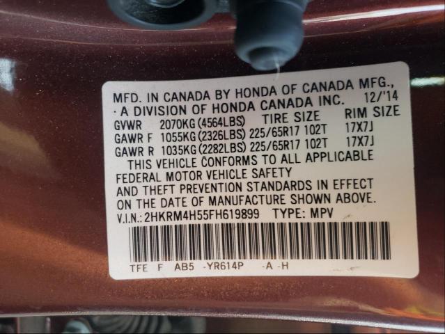 Photo 9 VIN: 2HKRM4H55FH619899 - HONDA CR-V EX 