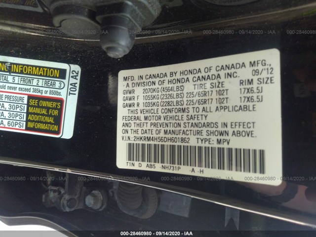 Photo 8 VIN: 2HKRM4H56DH601862 - HONDA CR-V 