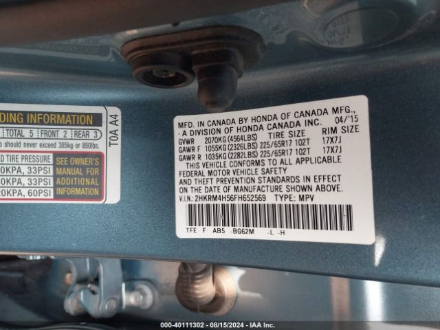 Photo 8 VIN: 2HKRM4H56FH652569 - HONDA CR-V 