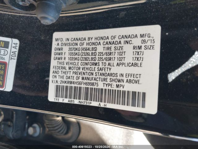 Photo 8 VIN: 2HKRM4H56FH699875 - HONDA CR-V 