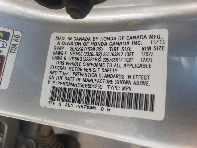 Photo 9 VIN: 2HKRM4H56GH604250 - HONDA CR-V EX 