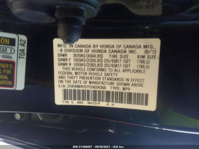 Photo 8 VIN: 2HKRM4H57CH634366 - HONDA CR-V 