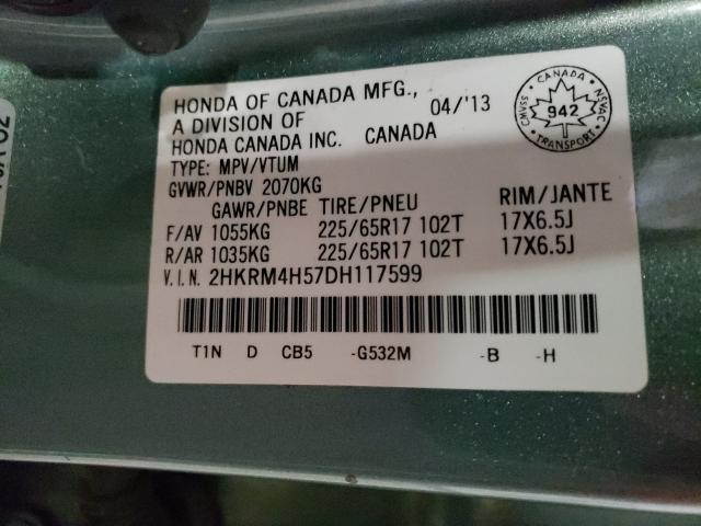 Photo 9 VIN: 2HKRM4H57DH117599 - HONDA CR-V EX 