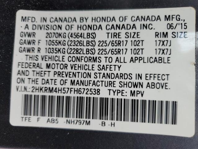 Photo 11 VIN: 2HKRM4H57FH672538 - HONDA CRV 