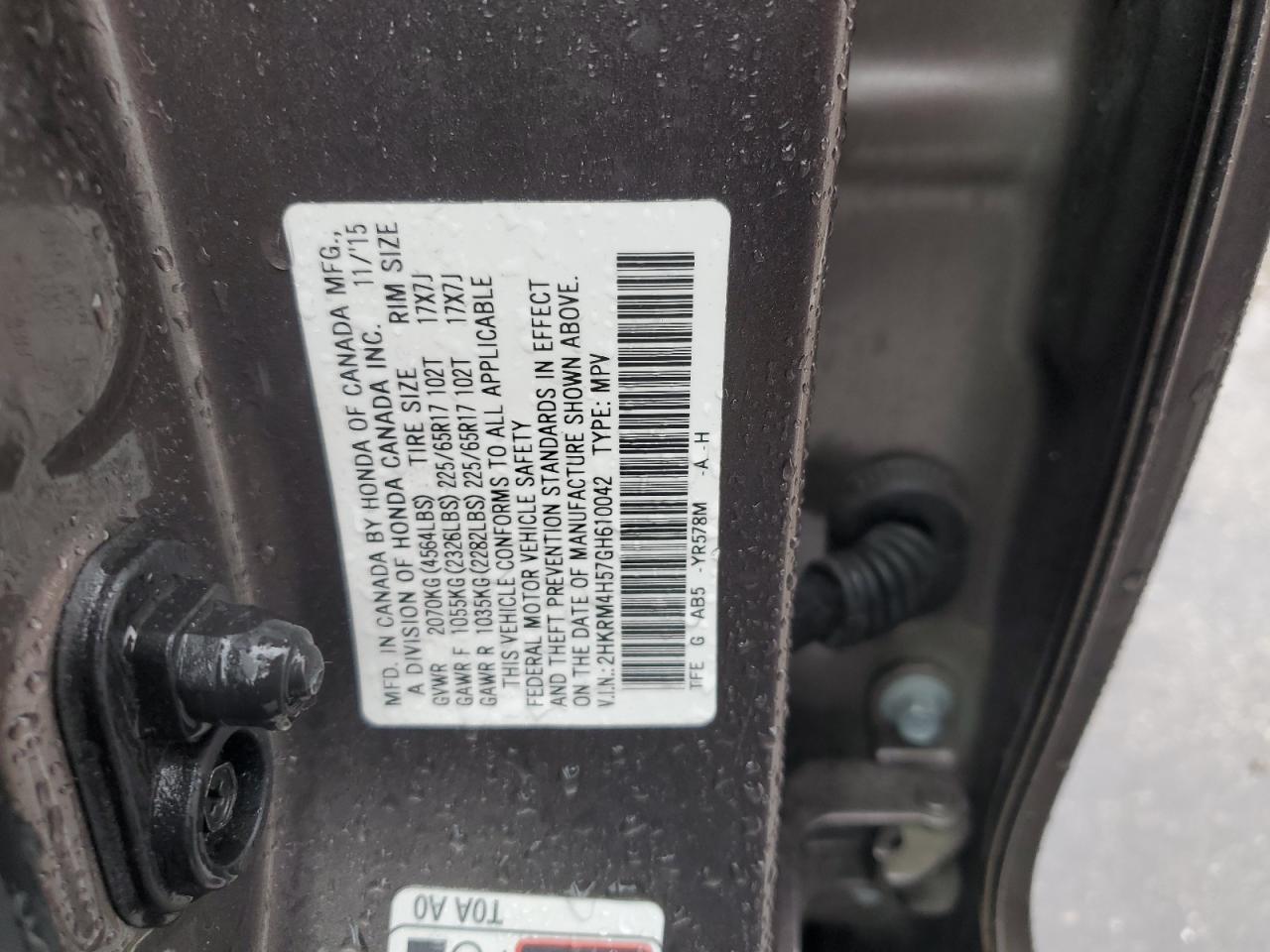 Photo 12 VIN: 2HKRM4H57GH610042 - HONDA CR-V 