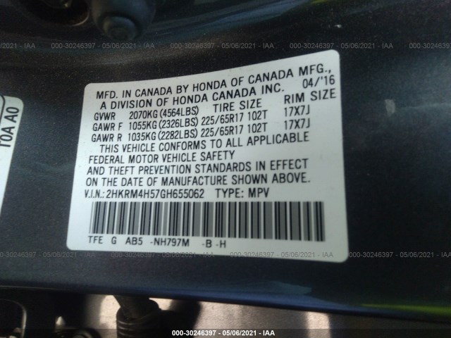 Photo 8 VIN: 2HKRM4H57GH655062 - HONDA CR-V 