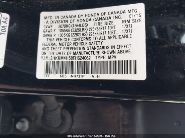 Photo 8 VIN: 2HKRM4H58FH624062 - HONDA CR-V 