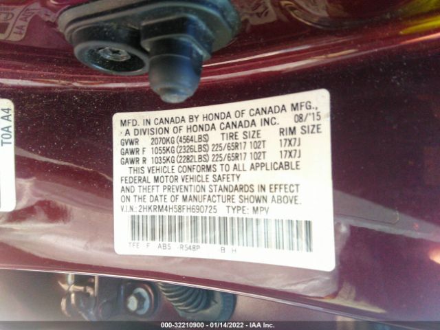 Photo 8 VIN: 2HKRM4H58FH690725 - HONDA CR-V 