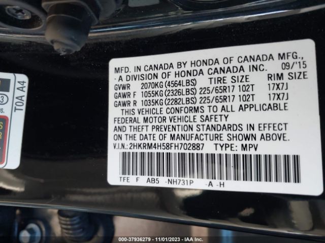 Photo 8 VIN: 2HKRM4H58FH702887 - HONDA CR-V 