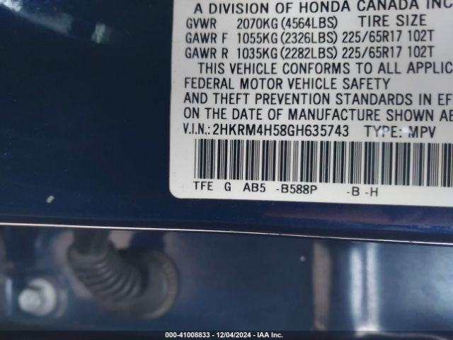 Photo 8 VIN: 2HKRM4H58GH635743 - HONDA CR-V 