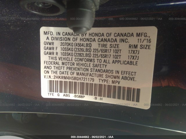 Photo 8 VIN: 2HKRM4H58GH721179 - HONDA CR-V 