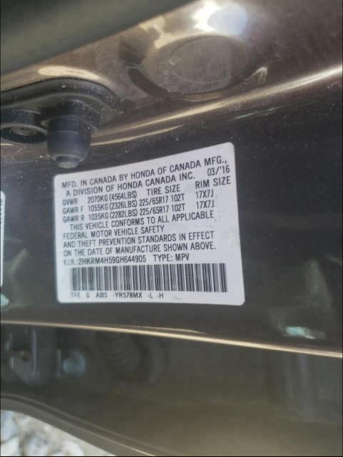 Photo 9 VIN: 2HKRM4H59GH644905 - HONDA CR-V EX 