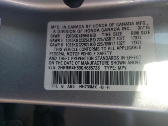 Photo 9 VIN: 2HKRM4H59GH685728 - HONDA CR-V EX 