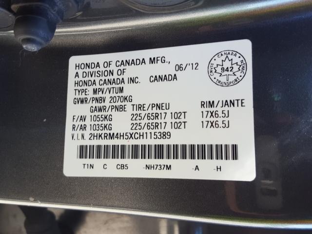 Photo 9 VIN: 2HKRM4H5XCH115389 - HONDA CR-V EX 