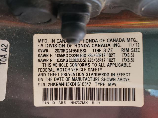 Photo 9 VIN: 2HKRM4H5XDH610547 - HONDA CR-V EX 