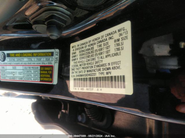 Photo 8 VIN: 2HKRM4H5XDH652331 - HONDA CR-V 