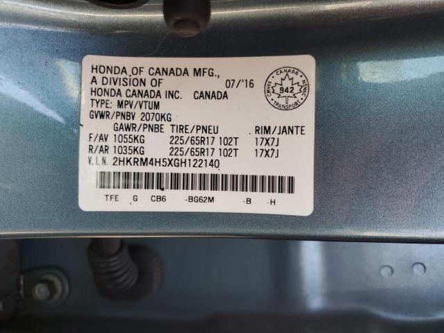 Photo 12 VIN: 2HKRM4H5XGH122140 - HONDA CRV 