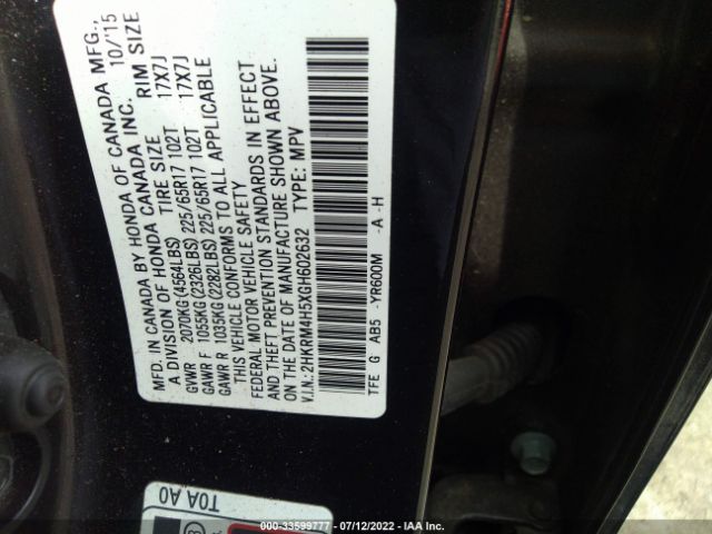 Photo 8 VIN: 2HKRM4H5XGH602632 - HONDA CR-V 