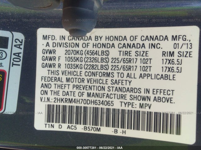 Photo 8 VIN: 2HKRM4H70DH634065 - HONDA CR-V 