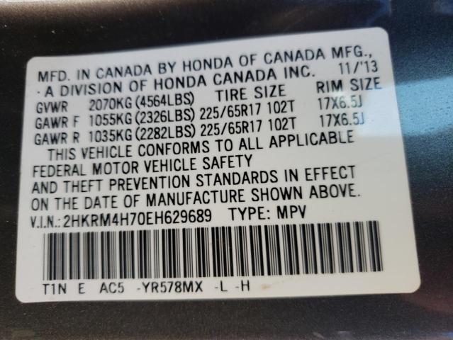 Photo 9 VIN: 2HKRM4H70EH629689 - HONDA CR-V EXL 