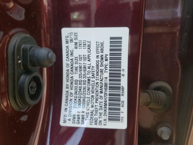 Photo 9 VIN: 2HKRM4H70FH688114 - HONDA CR-V EXL 