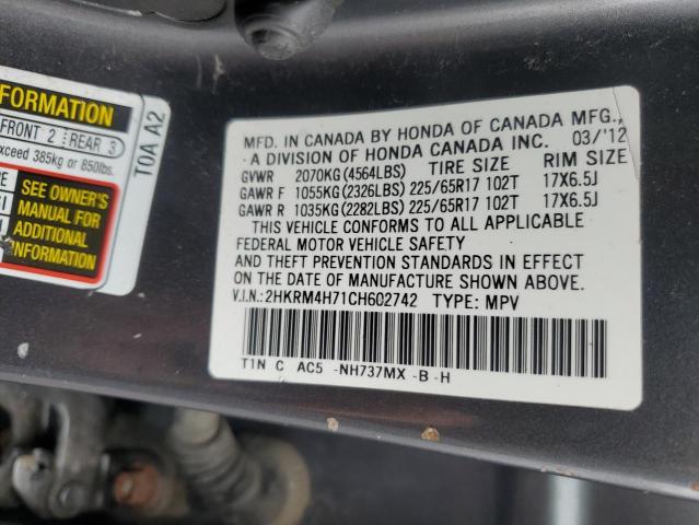 Photo 11 VIN: 2HKRM4H71CH602742 - HONDA CR-V EXL 