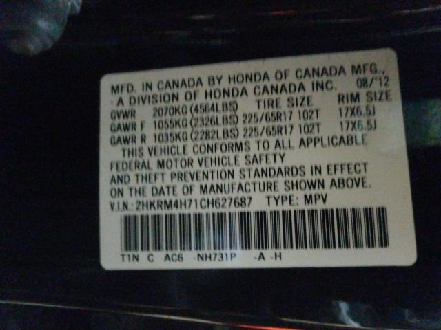 Photo 9 VIN: 2HKRM4H71CH627687 - HONDA CR-V EXL 