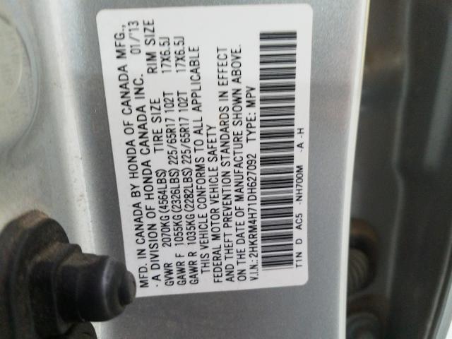 Photo 9 VIN: 2HKRM4H71DH627092 - HONDA CR-V EXL 