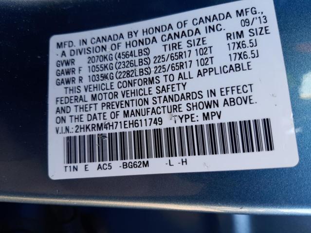 Photo 11 VIN: 2HKRM4H71EH611749 - HONDA CR-V EXL 