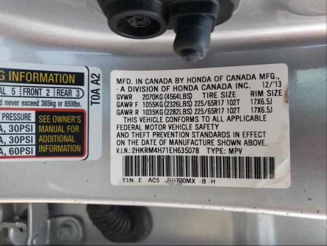 Photo 9 VIN: 2HKRM4H71EH635078 - HONDA CR-V EXL 