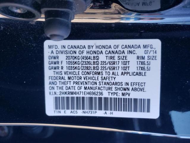 Photo 9 VIN: 2HKRM4H71EH696236 - HONDA CR-V EXL 