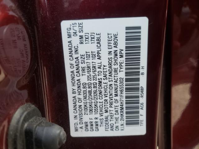 Photo 9 VIN: 2HKRM4H71FH655302 - HONDA CR-V EXL 