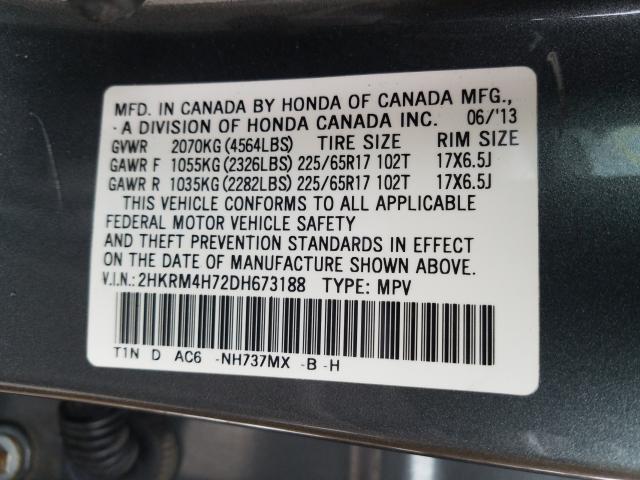 Photo 9 VIN: 2HKRM4H72DH673188 - HONDA CR-V EXL 