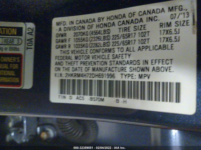 Photo 8 VIN: 2HKRM4H72DH691996 - HONDA CR-V 