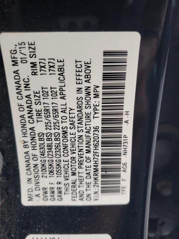 Photo 12 VIN: 2HKRM4H72FH620736 - HONDA CR-V EXL 