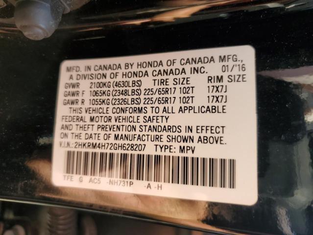 Photo 9 VIN: 2HKRM4H72GH628207 - HONDA CR-V EXL 