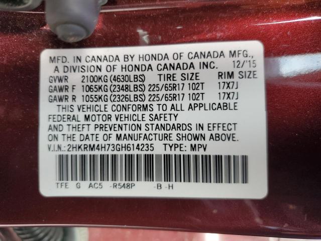 Photo 12 VIN: 2HKRM4H73GH614235 - HONDA CRV 