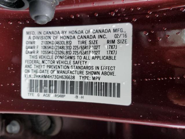 Photo 11 VIN: 2HKRM4H73GH636638 - HONDA CR-V EXL 