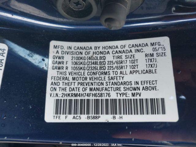 Photo 8 VIN: 2HKRM4H74FH658176 - HONDA CR-V 