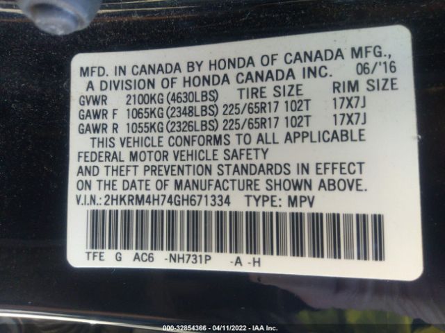 Photo 8 VIN: 2HKRM4H74GH671334 - HONDA CR-V 