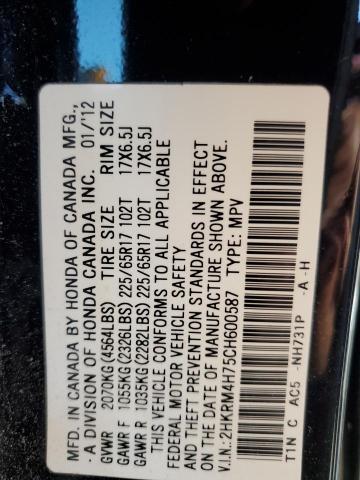 Photo 12 VIN: 2HKRM4H75CH600587 - HONDA CR-V EXL 