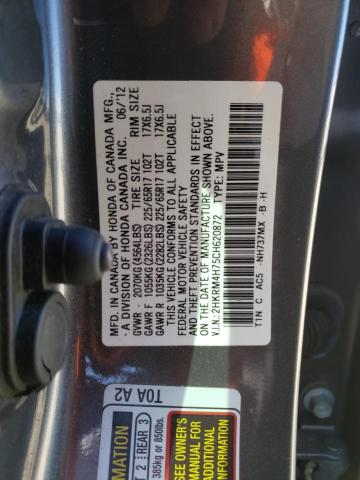 Photo 9 VIN: 2HKRM4H75CH620872 - HONDA CR-V EXL 