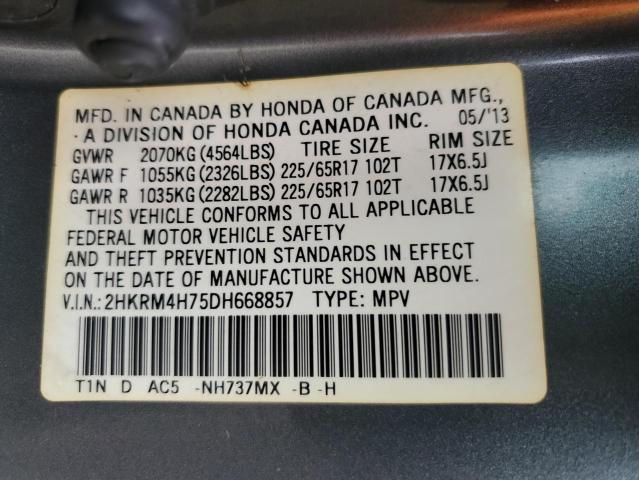 Photo 12 VIN: 2HKRM4H75DH668857 - HONDA CR-V EXL 