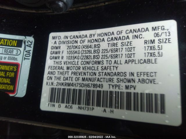 Photo 8 VIN: 2HKRM4H75DH678949 - HONDA CR-V 