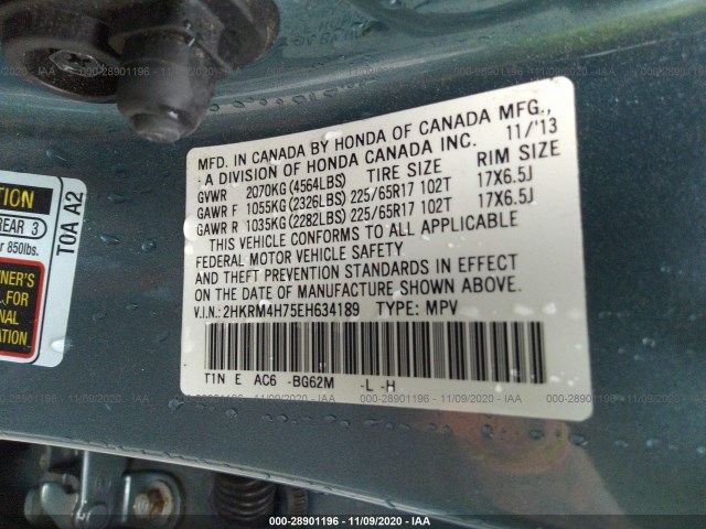 Photo 8 VIN: 2HKRM4H75EH634189 - HONDA CR-V 