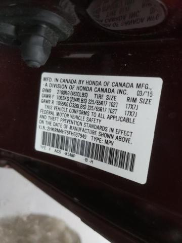 Photo 9 VIN: 2HKRM4H75FH637949 - HONDA CR-V EXL 