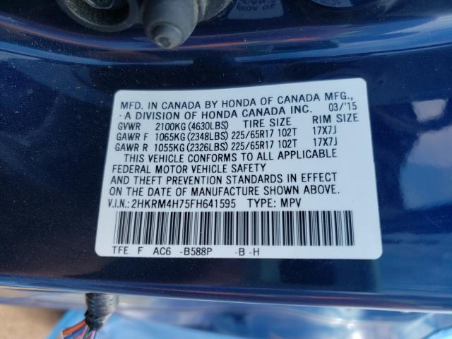 Photo 9 VIN: 2HKRM4H75FH641595 - HONDA CR-V EXL 